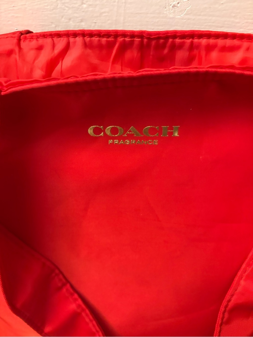 Coach Red Nylon Tote with Gold Logo - Picture 7 of 7
